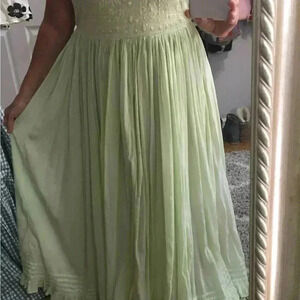 Karavan cotton boho mint green dress